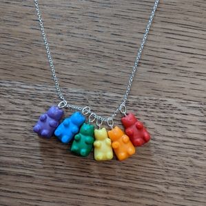 Scented rainbow gummy bear jewelry bundle